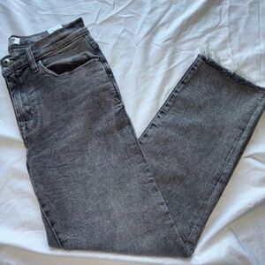 Kensie Women's Gray Straight Leg Jeans — Frayed Hem